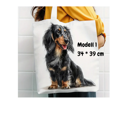 Canvasväska - Långhårig tax