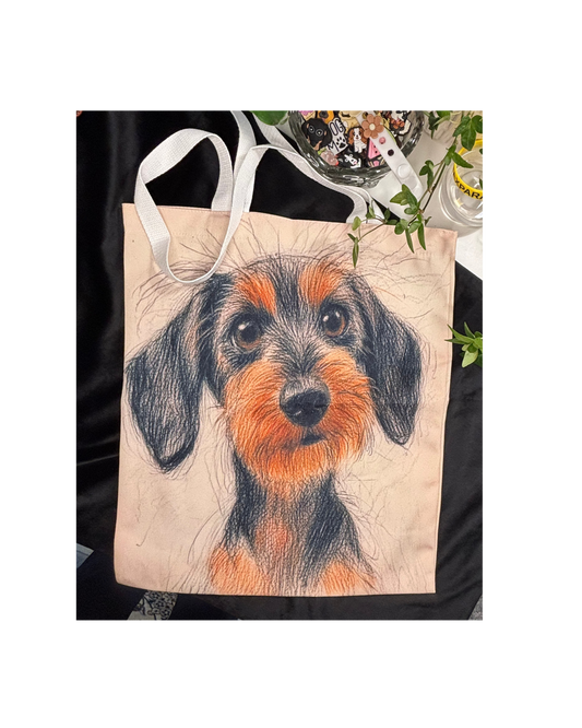 Canvasväska Strävhårig tax