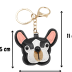 Nyckelring: Fransk Bulldog i PU-läder Nyckelring