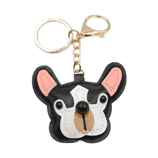 Nyckelring: Fransk Bulldog i PU-läder Nyckelring
