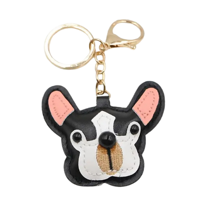 Nyckelring: Fransk Bulldog i PU-läder