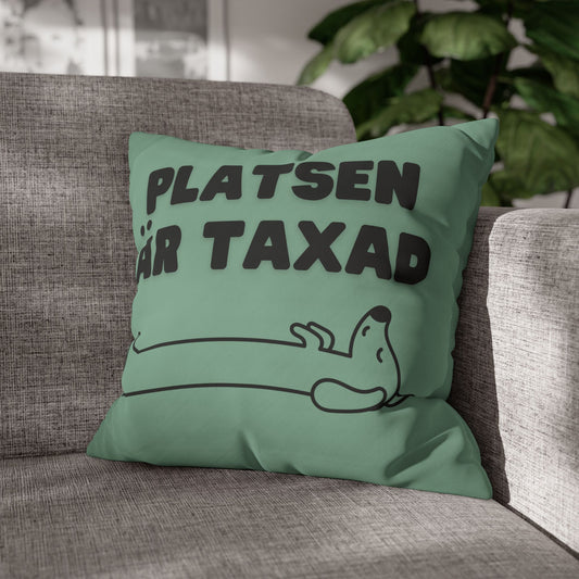 Kuddöverdrag: Platsen är Taxad, grön/salvia