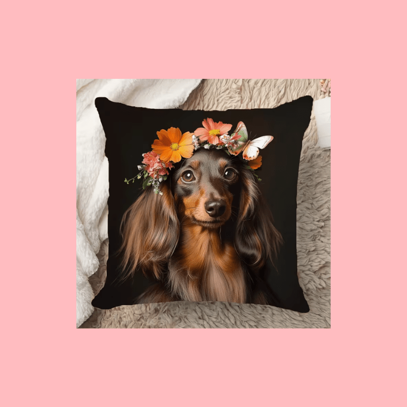 Kuddfodral – Tax med blomkrans Kuddfodral