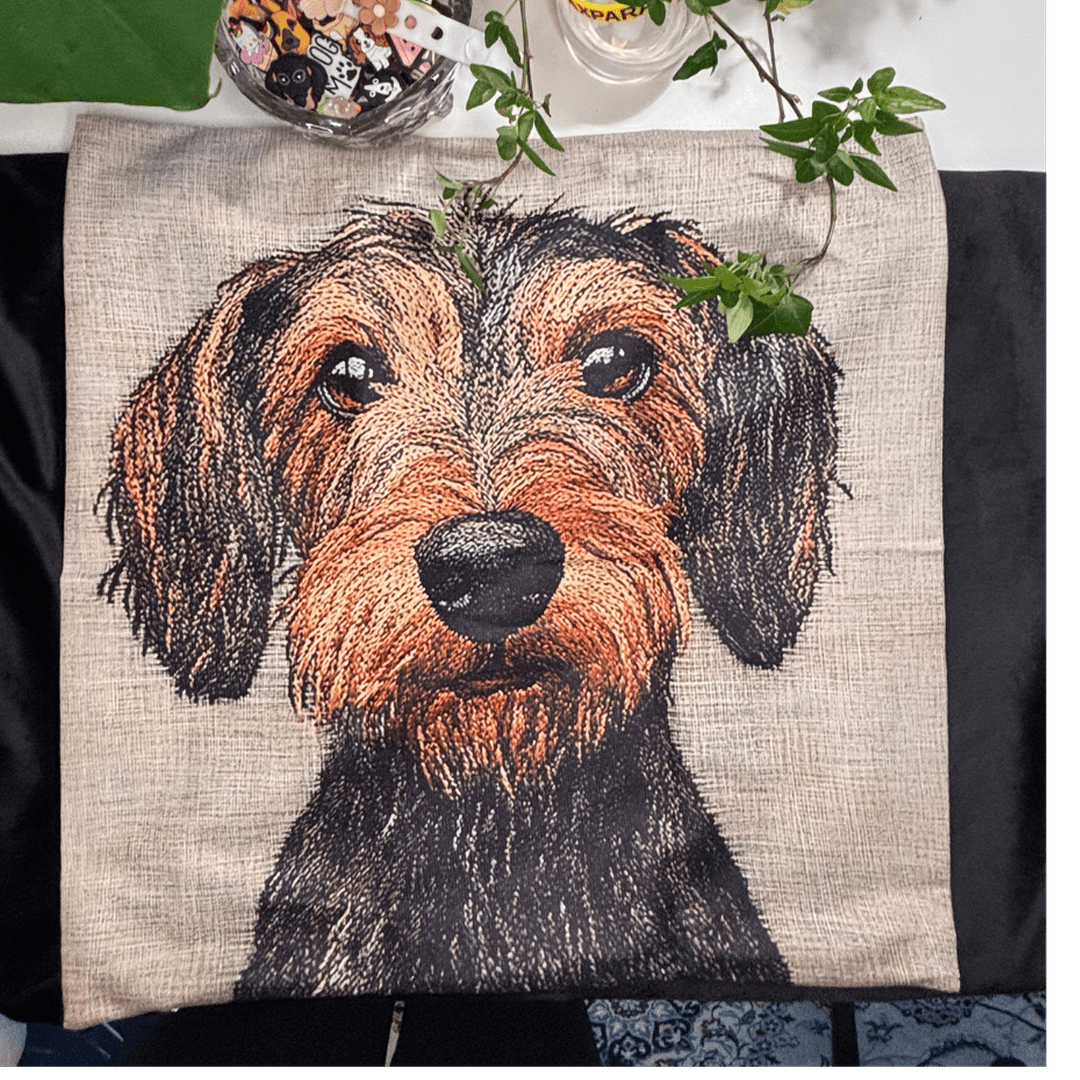 Kuddöverdrag - Strävhårig tax 