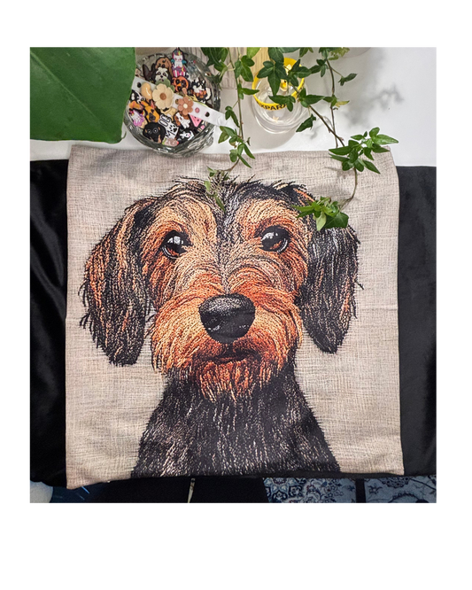 Kuddöverdrag - Strävhårig tax