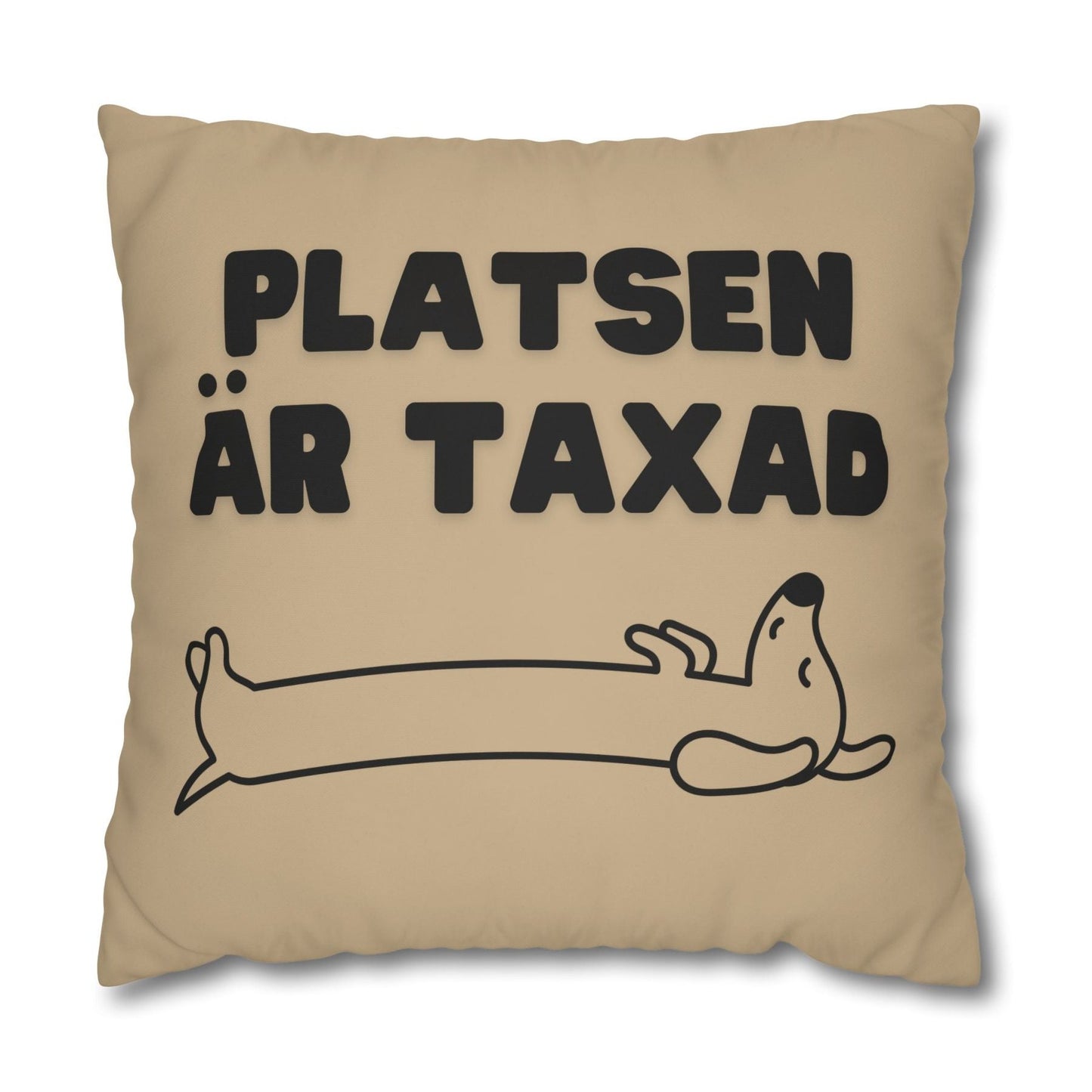 Kuddöverdrag: Platsen är Taxad, beige-gul