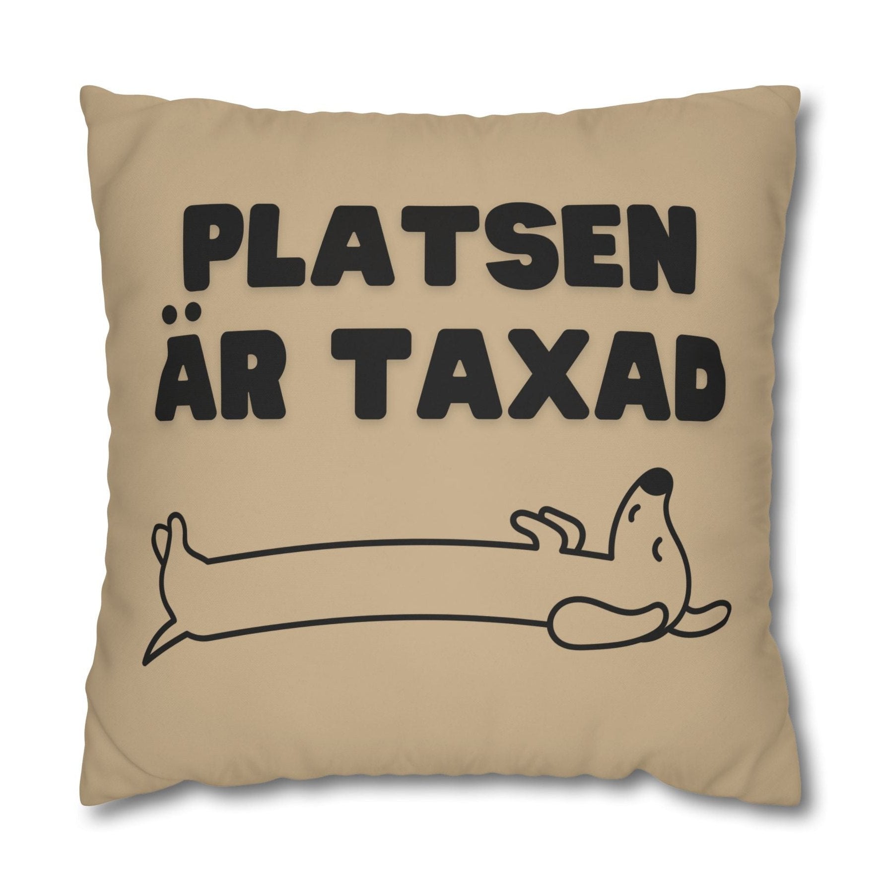 Kuddöverdrag: Platsen är Taxad, beige-gul Home Decor