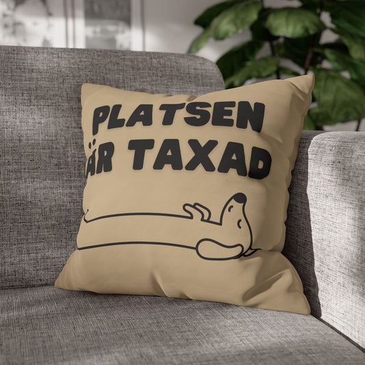 Kuddöverdrag: Platsen är Taxad, beige-gul