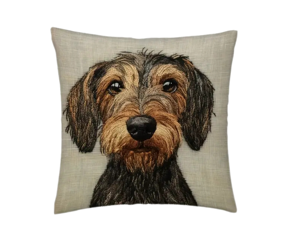 Kuddöverdrag - Strävhårig tax