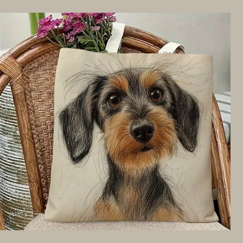 Canvasväska Strävhårig tax