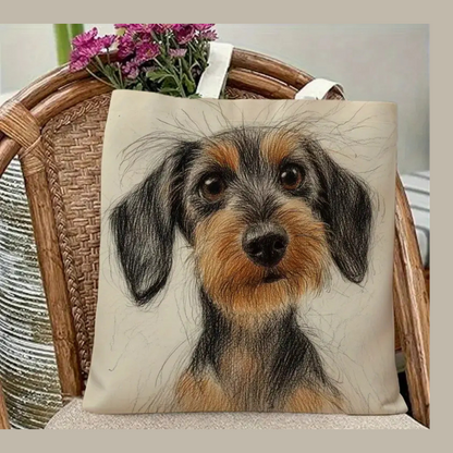 Canvasväska Strävhårig tax