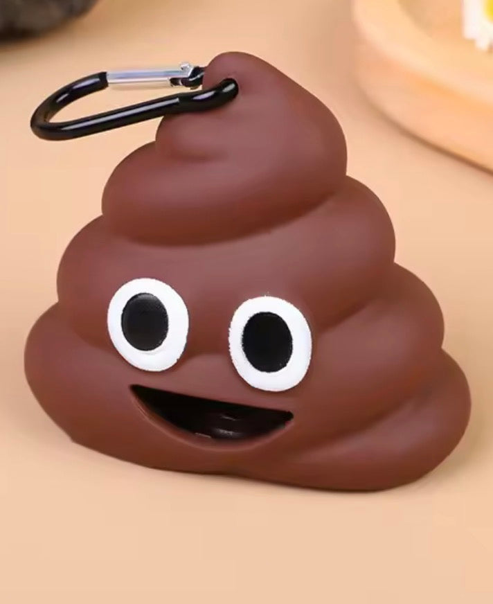 Bajspåsehållare – Emoji 💩 med karbinhake 