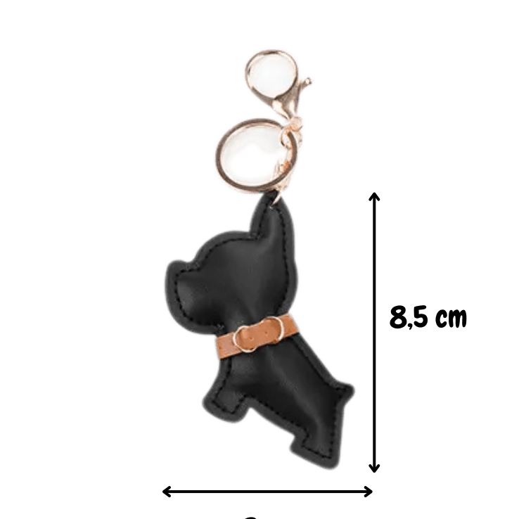 Nyckelring: Fransk Bulldog i PU-läder Nyckelring