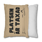 Kuddöverdrag: Platsen är Taxad, beige-gul Home Decor