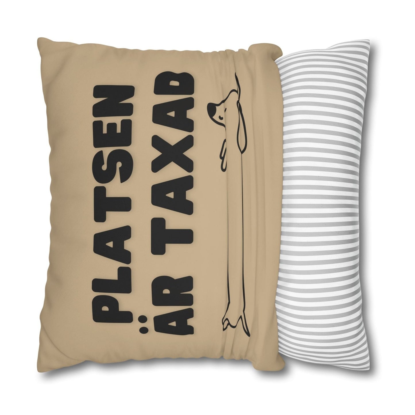 Kuddöverdrag: Platsen är Taxad, beige-gul