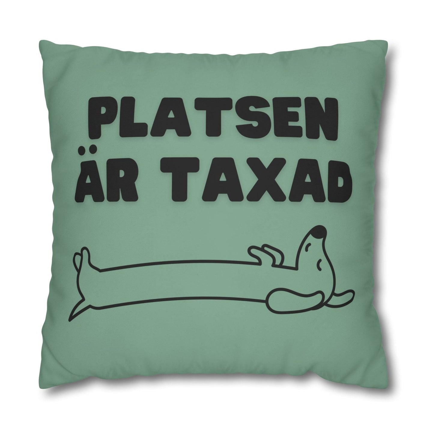 Kuddöverdrag: Platsen är Taxad, grön/salvia