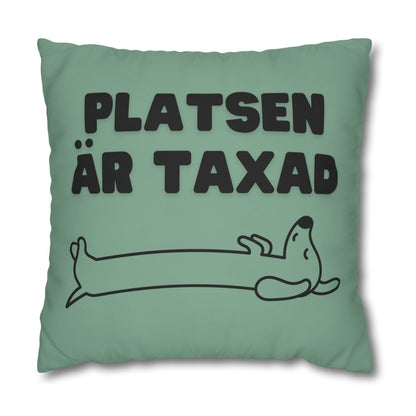 Kuddöverdrag: Platsen är Taxad, grön/salvia