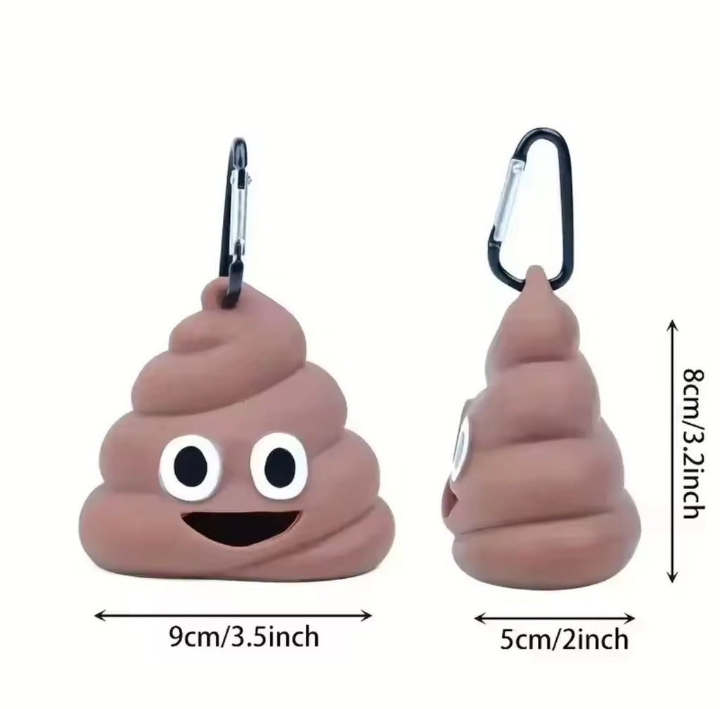 Bajspåsehållare – Emoji 💩 med karbinhake 