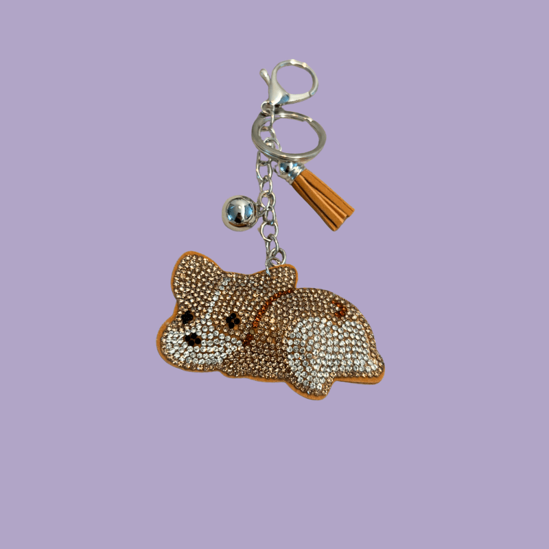 Nyckelring: Glittrig Corgi Nyckelring