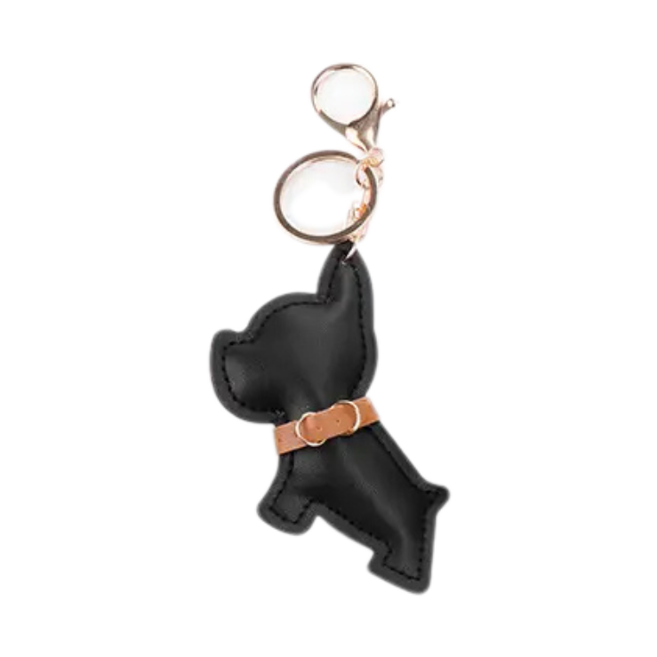Nyckelring: Fransk Bulldog i PU-läder
