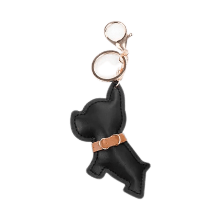 Nyckelring: Fransk Bulldog i PU-läder Nyckelring