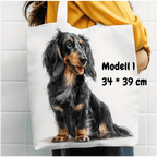 Canvasväska - Långhårig tax Väska