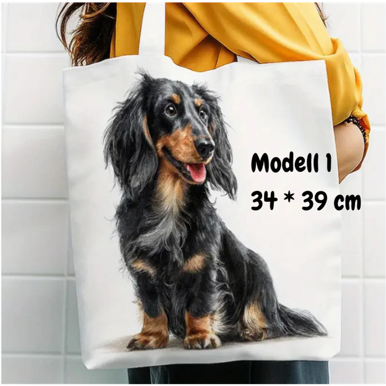 Canvasväska - Långhårig tax