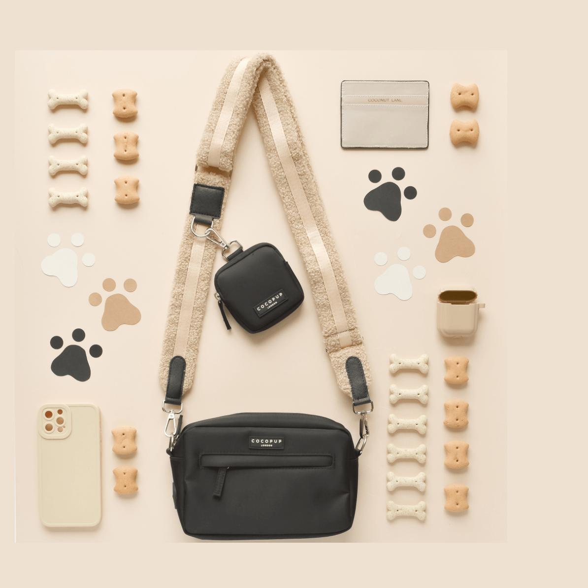 Liten promenadväska + valfri axelrem Hundpromenadsväska