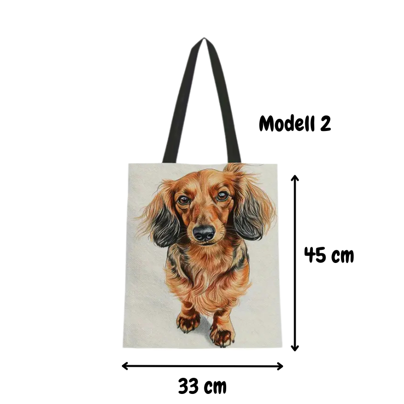 Canvasväska - Långhårig tax