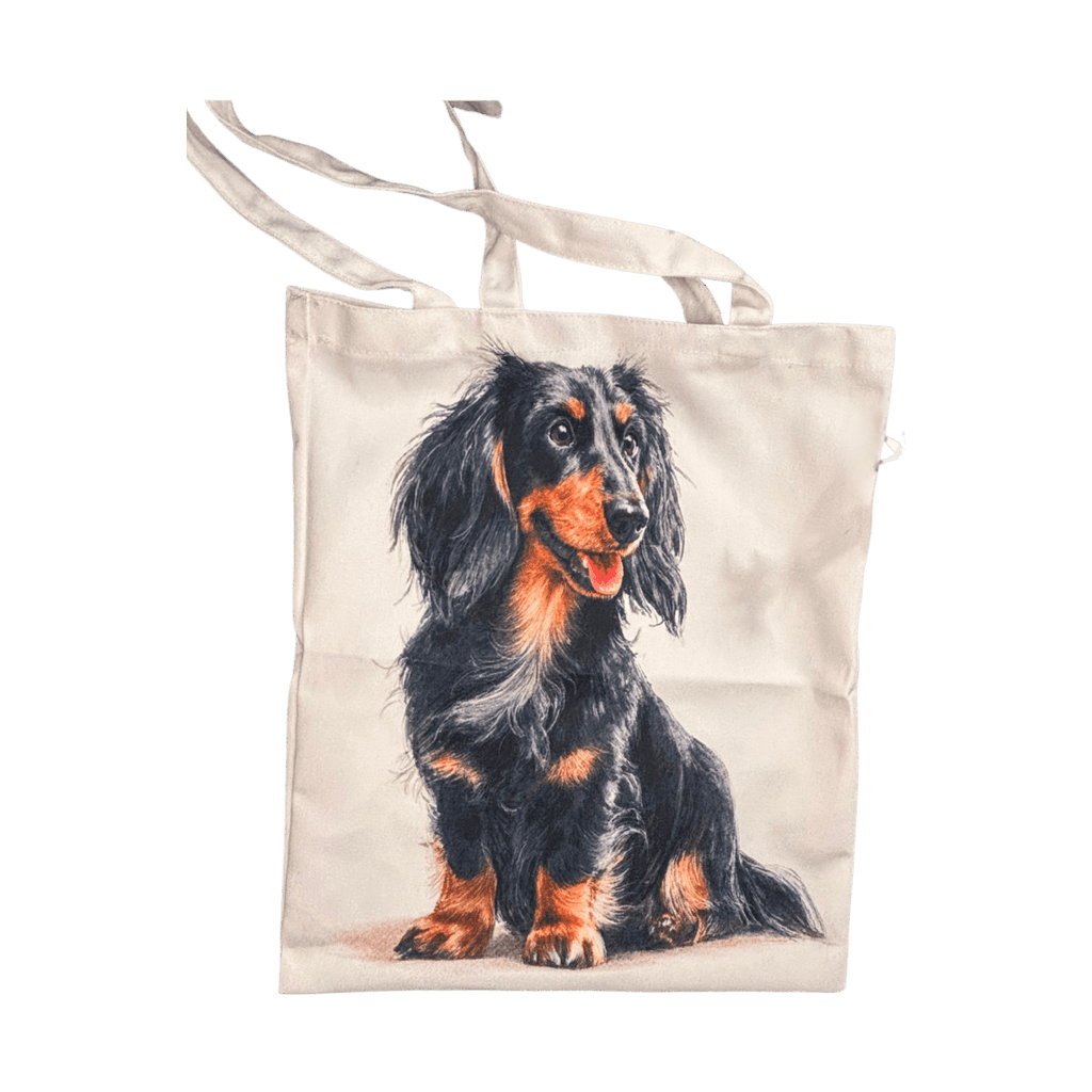 Canvasväska - Långhårig tax Väska