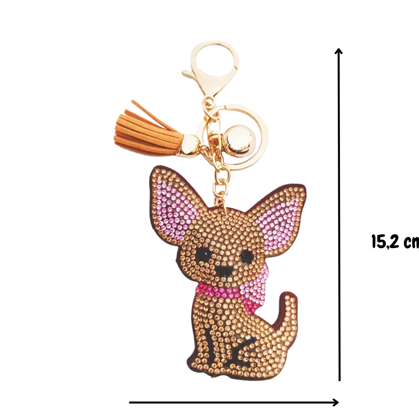 Nyckelring: Glittrig Chihuahua