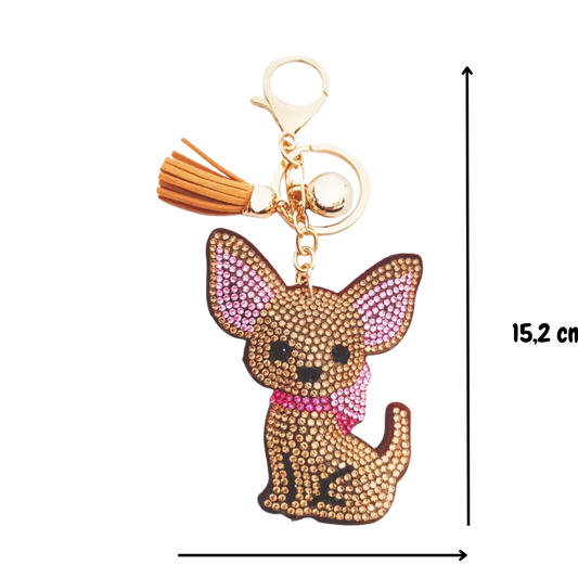 Nyckelring: Glittrig Chihuahua