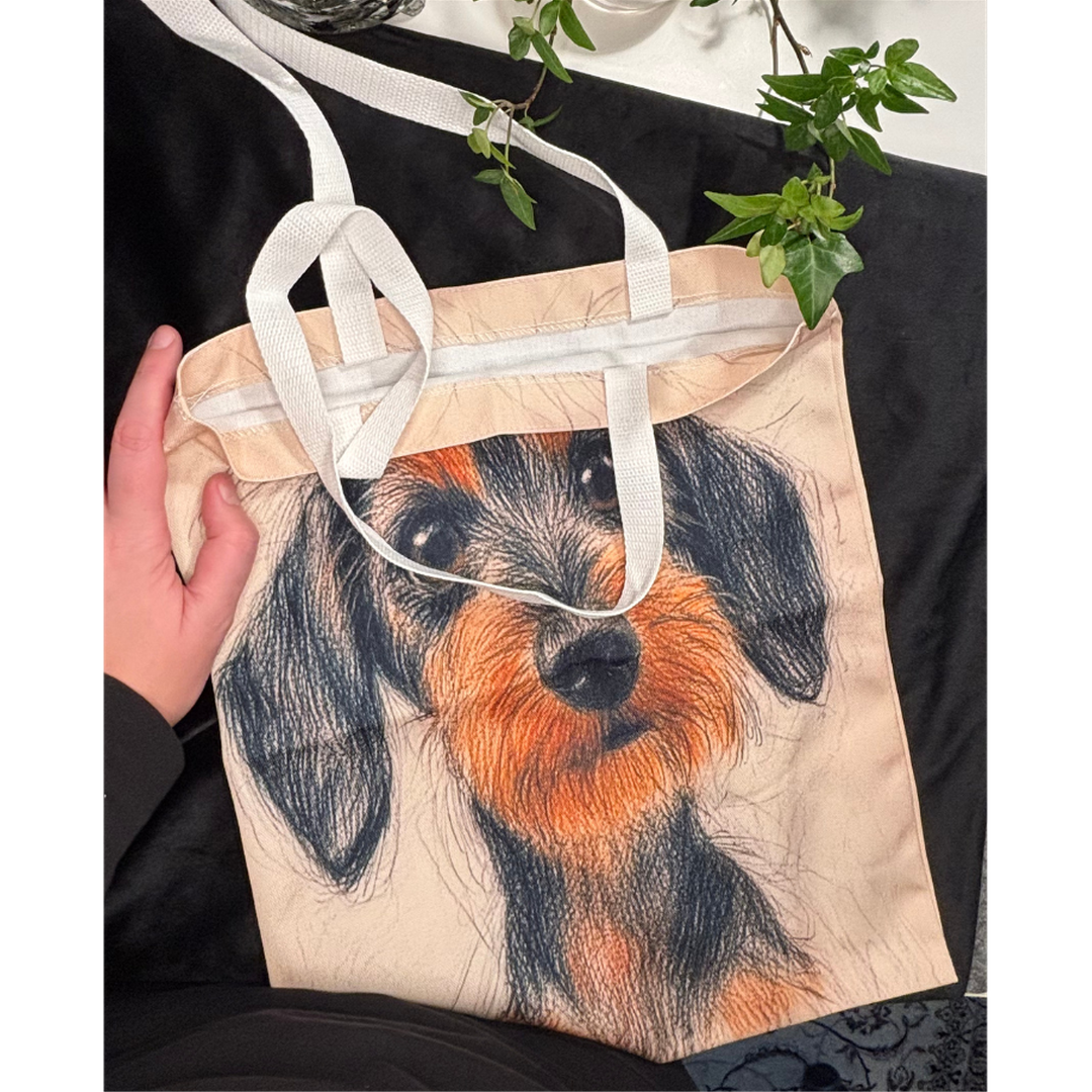 Canvasväska Strävhårig tax