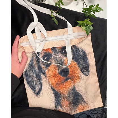 Canvasväska Strävhårig tax