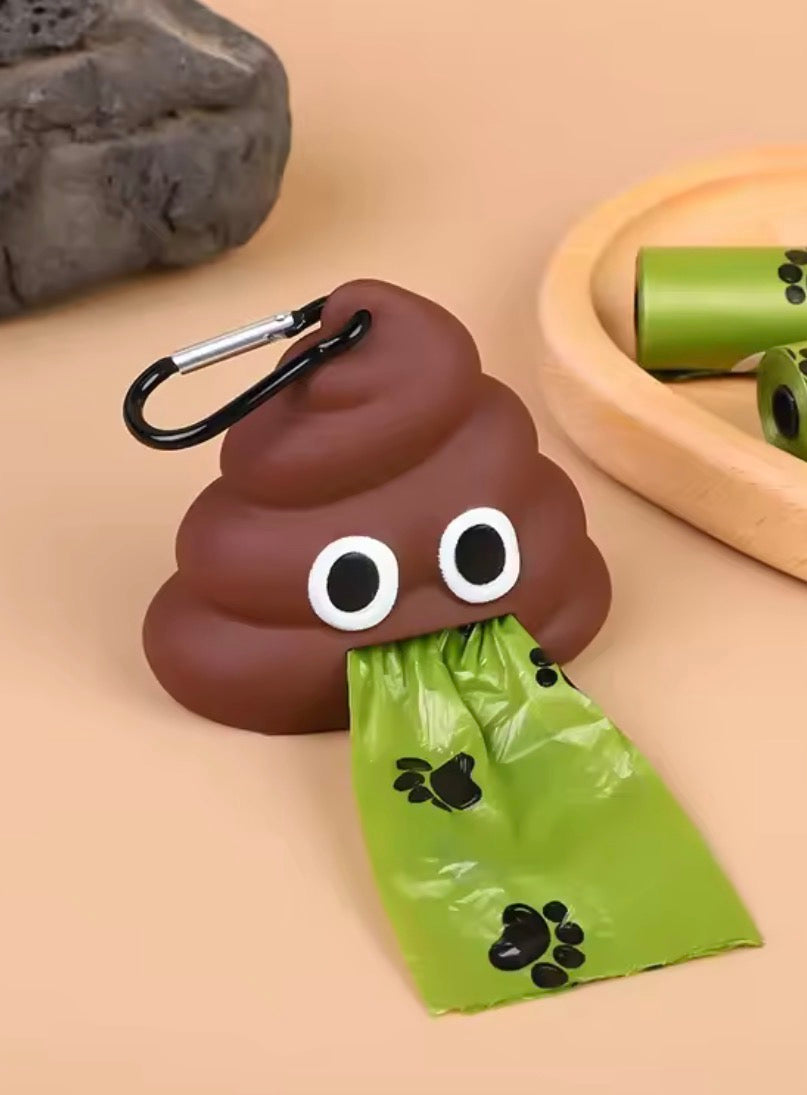 Bajspåsehållare – Emoji 💩 med karbinhake 