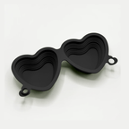 Hopfällbar skål - Svart Hjärta dubbel Matskål