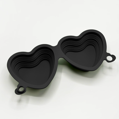 Hopfällbar skål - Svart Hjärta (dubbel)