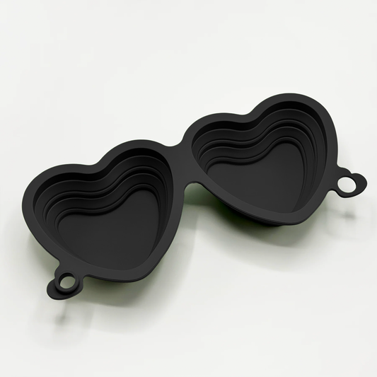 Hopfällbar skål - Svart Hjärta (dubbel)