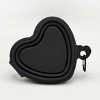 Hopfällbar skål - Svart Hjärta dubbel Matskål