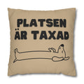 Kuddöverdrag: Platsen är Taxad, beige-gul Home Decor