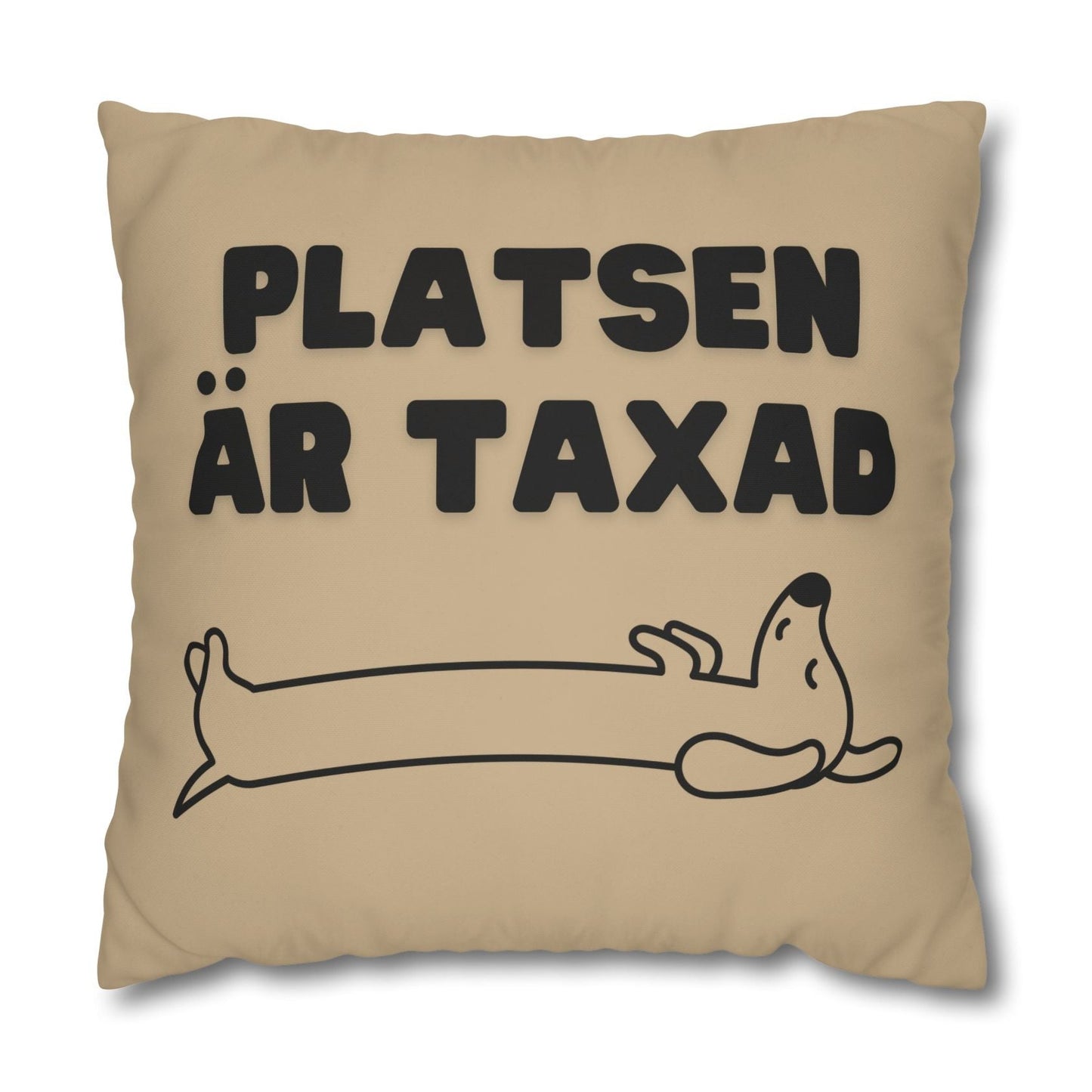 Kuddöverdrag: Platsen är Taxad, beige-gul