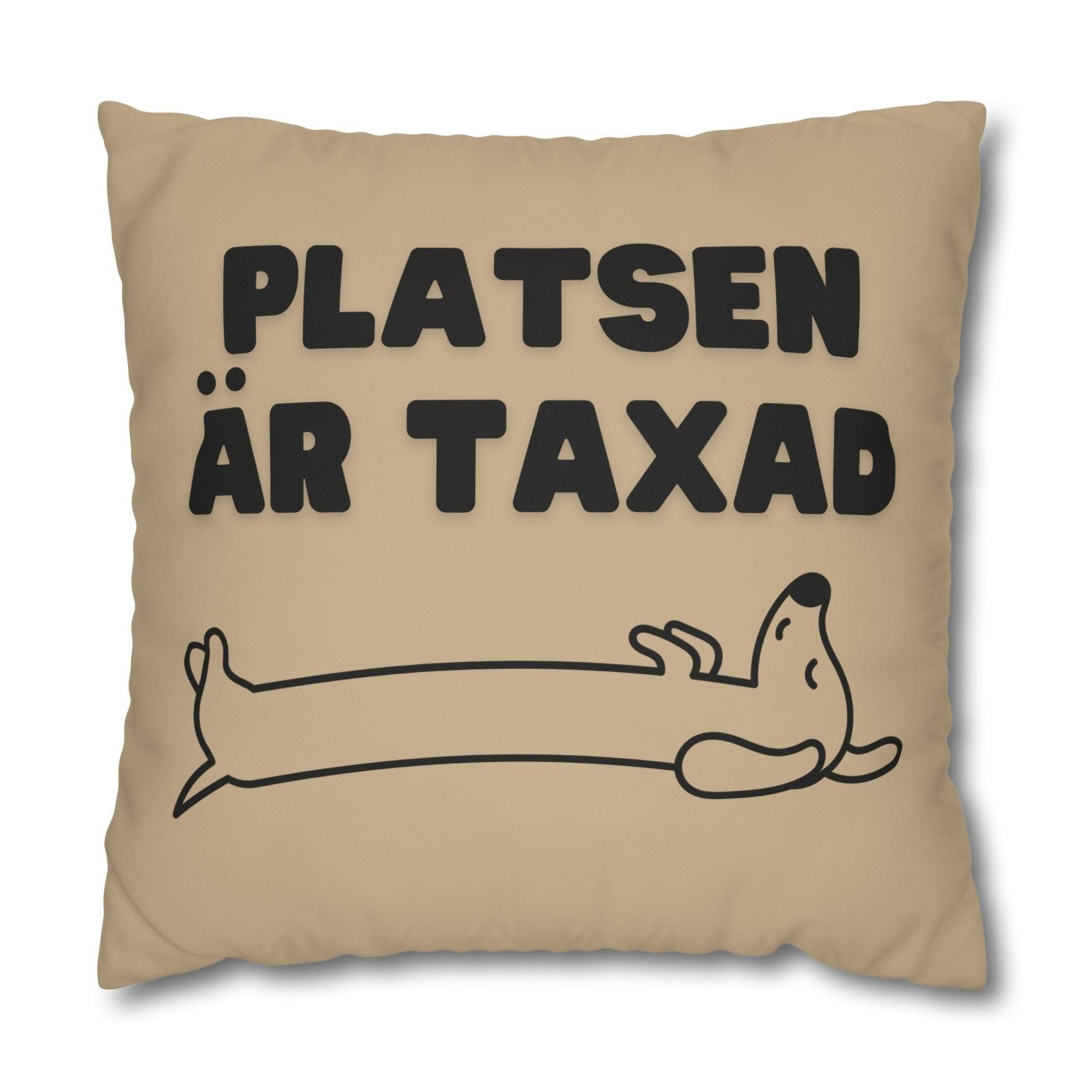 Kuddöverdrag: Platsen är Taxad, beige-gul Home Decor