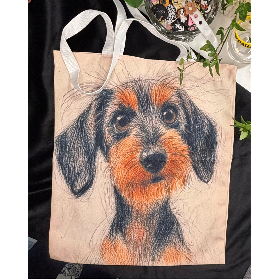 Canvasväska Strävhårig tax