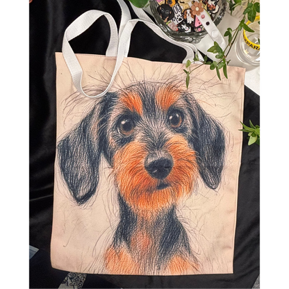 Canvasväska Strävhårig tax