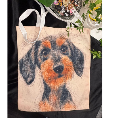 Canvasväska Strävhårig tax