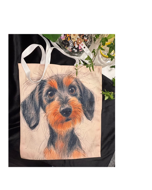 Canvasväska Strävhårig tax