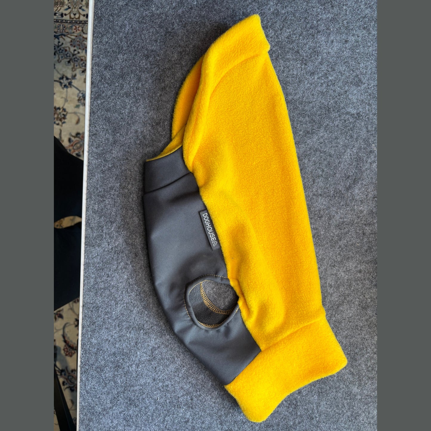 Fleece sweater for low riders! (waterproof stomach panel)